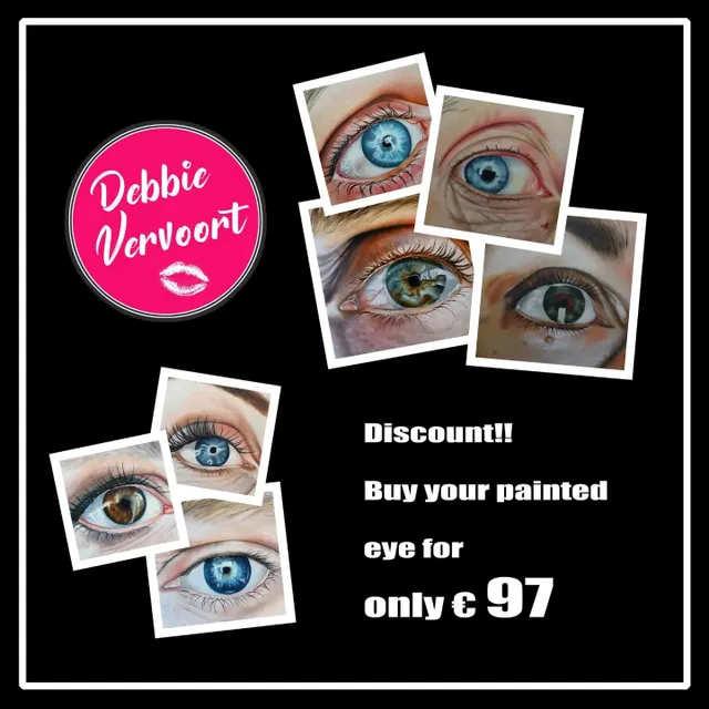I can paint all eyes 👀

Send a sharp close-up photo of your eye to info@debbievervoort.com

❤️ 🙏🏼 🎨