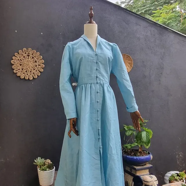 #Linen #dress for winter ♥️☺️
Our team of tailors always ready to Customize for your size and your own style