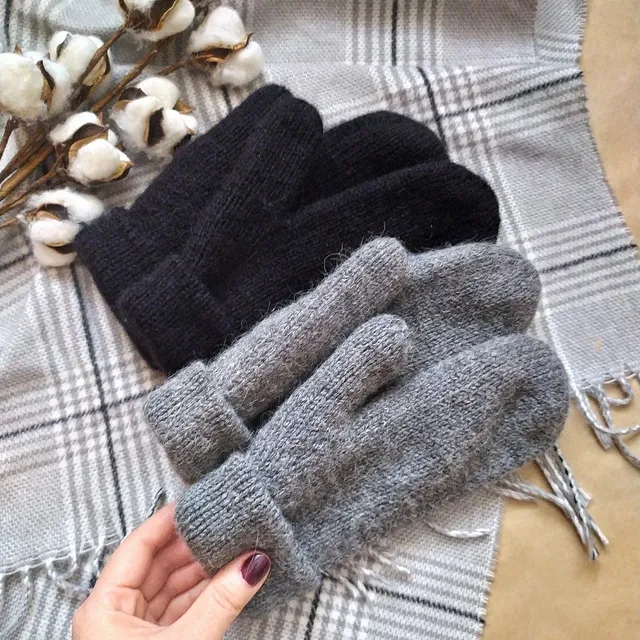 My very popular women handknit alpaca double mittens