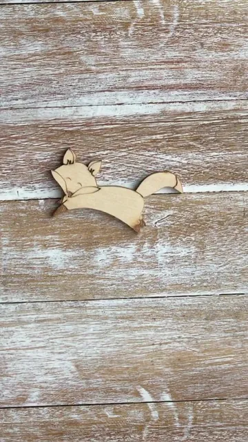 Flossy the fox embroidery floss bobbins wooden