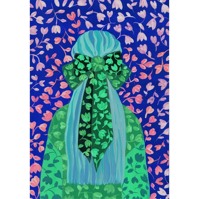 blue hair girl art print digital illustration💙
