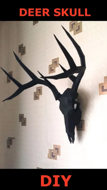 DEER SKULL
Fans of Hannibal the Lecturer and everything mystical will definitely be imbued with this scheme, which allows you to create an elegant deer skull with large horns. It is such a skull that can be seen in the famous and famous TV series. Now, in order to make the interior intimidating, it is not necessary to declare a hunt for animals and scalp them.