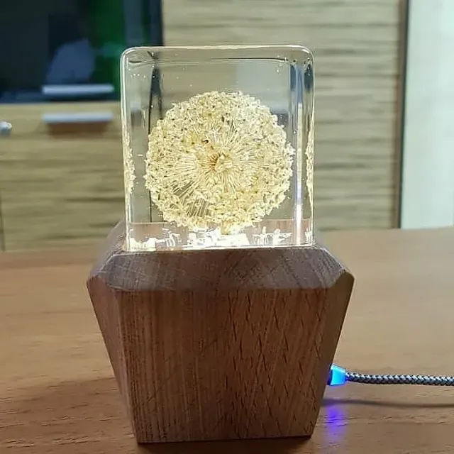 Ночник "одуванчик". Работает от USB, в комплекте шнур с магнитным разъемом. Основание из дуба, эпоксидная смола и странное растение))
#ручнаяработа #ручнаяработаназаказ #издереваназаказ #эпоксиднаясмола #идеядляподарка
