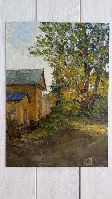 Fall Park Painting 12x8,5” ORIGINAL ART Autumn Landscape Hand Painted
#marinachuchkoart