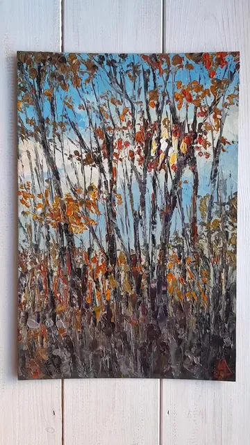 Sun Trees Painting 12x8” Morning Landscape Hand Painted Art
#marinachuchkoart