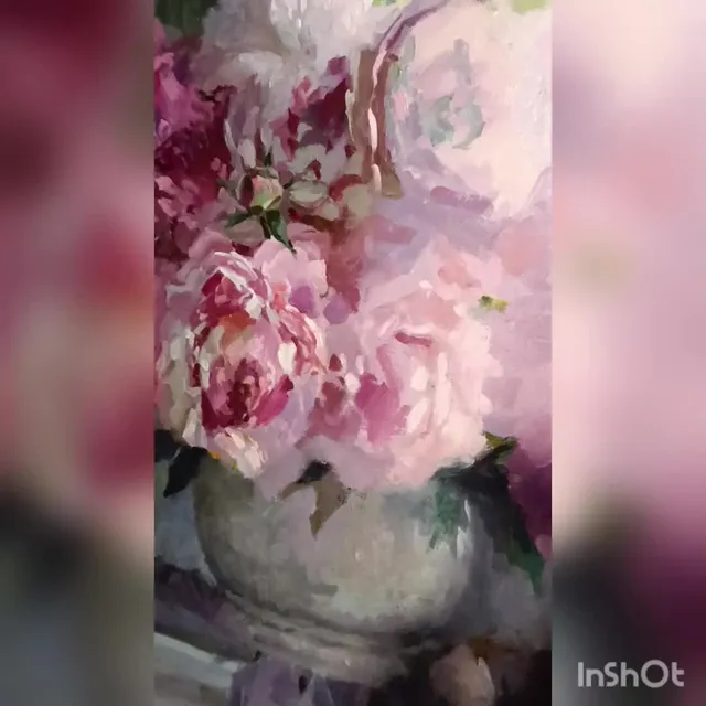Creating new paintings with peonies. #peonies #painting #artwork #pink