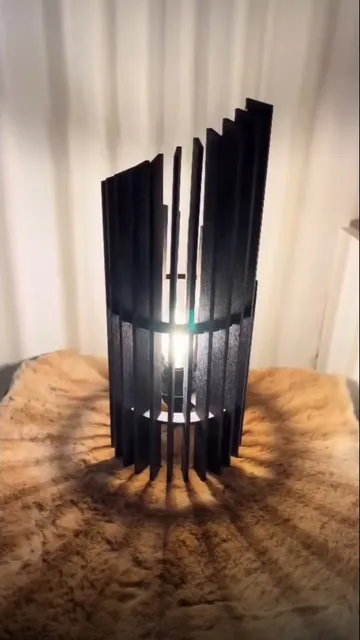 Wooden Table Lamp Black