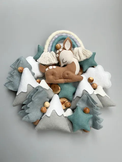 Children's mobile for the crib "Fawn in the forest". 

It is possible to change the color and content of the mobile.