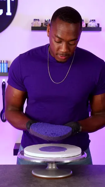 Making a cake using only the color purple! #cakedecorating #tiktokfood #cake