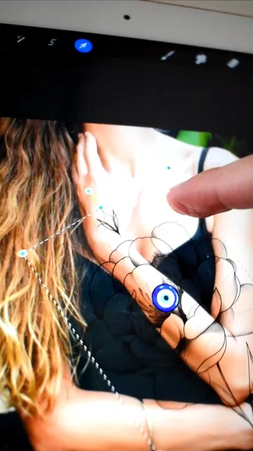 Evil eye tattoo design stencil