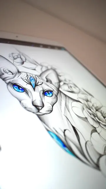 Sphynx cat tattoo design idea