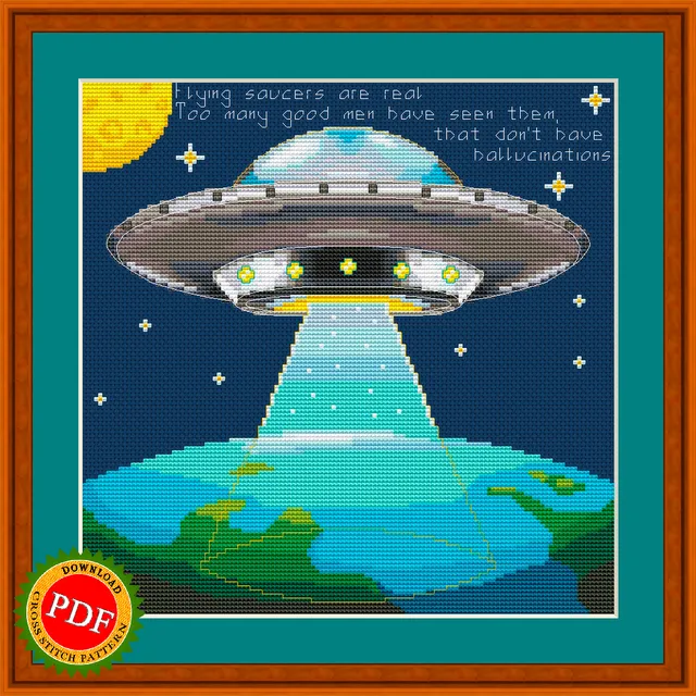 👽 The #FlyingSaucer #CrossStitchPattern is the perfect addition to any #crossstitching enthusiast's collection. This unique #pattern features a classic flying disc design, resembling the iconic #UFO shape. Create a one-of-a-kind piece that will amaze any onlooker with its intricate details and vibrant colors. Whether as a gift or for personal use, the Flying Saucer #CrossStitch Pattern is sure to add a touch of mystery and excitement to any project. So grab your needle and thread and let your imagination take flight with this fantastic pattern.
🔎 https://ballwool.com/products/59603