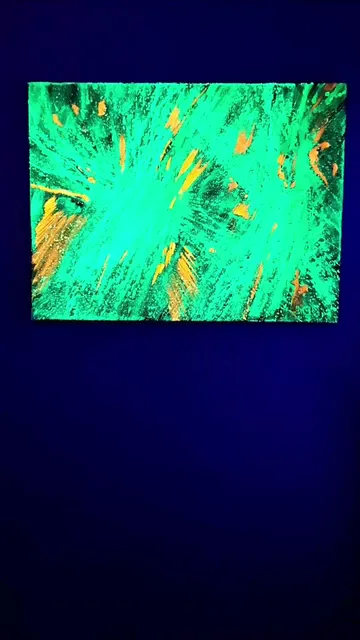 Neon oil painting "Chaos" on canvas with a stretcher (glow in UV)