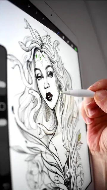 Medusa Gorgon tattoo design sketch