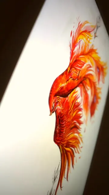 Phoenix tattoo design watercolor