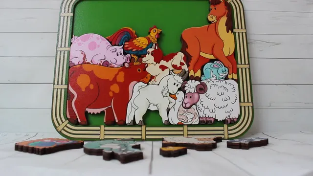 Wooden Puzzle - farm animals, Toddler Toys Age 2 3 4 5 year, Wood Montessori toy