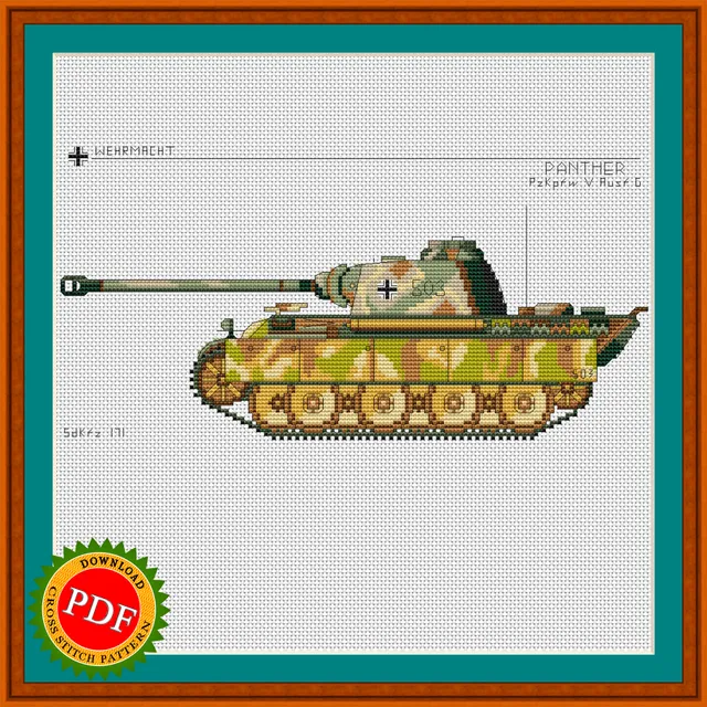 This beautiful #crossstitchpattern features the iconic #PantherTank from #WWII. The PzKpfw #Panther #embroidery #chart is a detailed and accurate representation of the #German medium #tank, perfect for any history buff or military enthusiast. With its sleek design and powerful presence, this tank is sure to make a statement in any room. Stitch it yourself and proudly display this piece of history in your home.
🔎 https://ballwool.com/products/68869