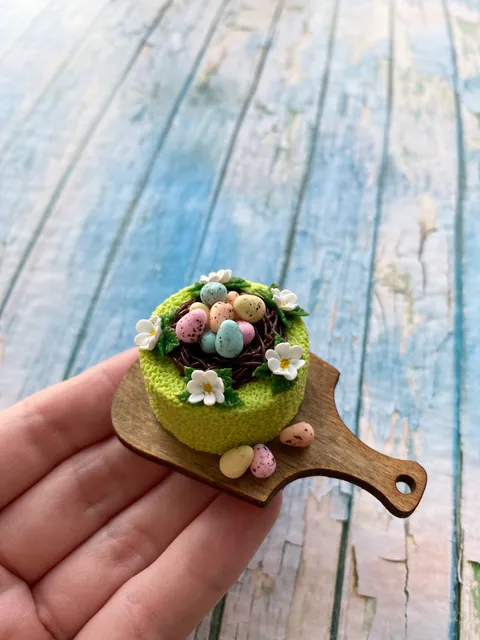 Hello friends! Follow me, I will teach you how to make such an Easter cake for your dolls and animals