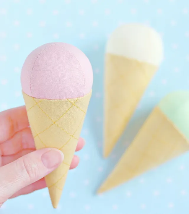 Strawberry, pistachio, or vanilla ice cream? No need to choose — sew them all! These sweet treats come together in a flash!