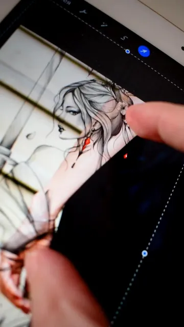 Female samurai tattoo design stencil