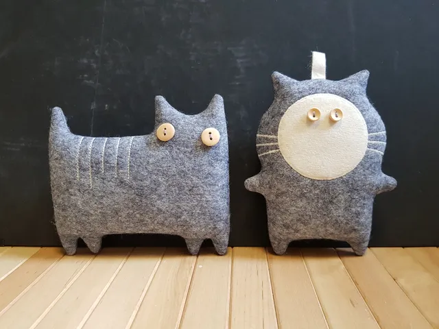 Set of 2 digital Tutorials for sewing Felt Cats