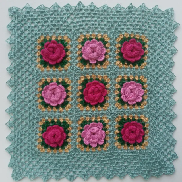 The latest addition to my shop. Miniature roses blanket for dollhouse
