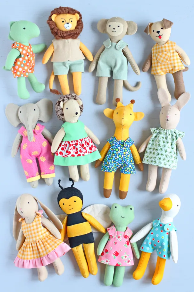 Once you start sewing stuffed animals, it's hard to stop! :) Sew your own softie with my sewing pattern, choosing from a huge collection of stuffed animals and rag dolls that will fit in the palm of your hand. Easy to follow and beginner friendly instructions will guide you through the sewing process from beginning to end. Just pick the softie you like and start sewing! You will enjoy the process, and your little one will love their new little friend!