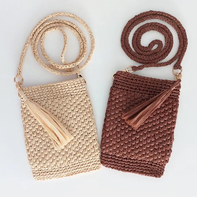 A little straw bag with a skinny strap