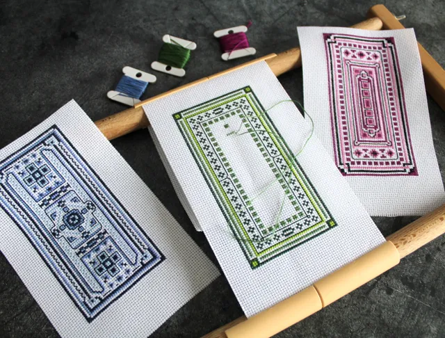 My WIP. I had scraps of fabric left over and decided to make bookmarks out of them. I love simple geometric patterns ♥
