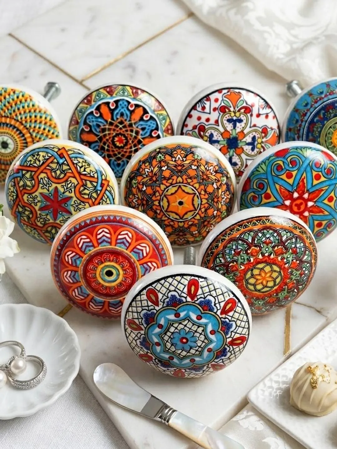 dresser knobs boho Handcrafted Ceramic Cabinet unique dresser knobs