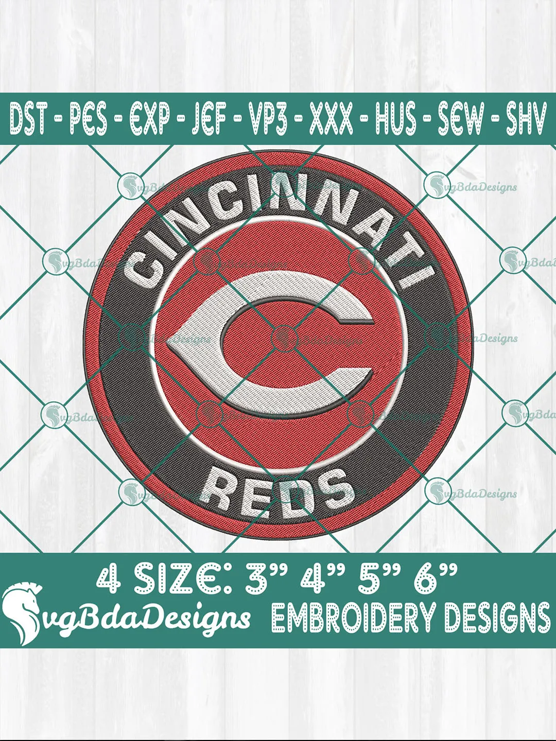 Cincinnati Reds Logo Embroidery Designs – MLB Digital Stitch Files
