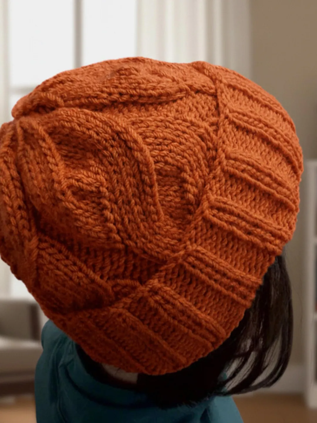 Leaf Cable Knit Beanie Pattern | Slouchy Aran Hat (PDF Pattern)