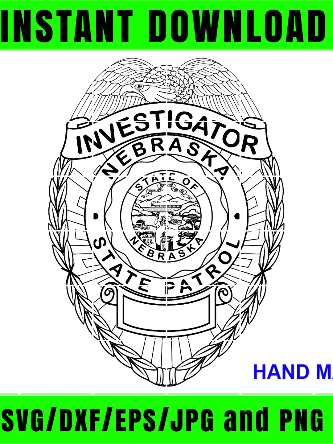 Immigration Inspector Vector Badge US Dept. of Justice Immigration