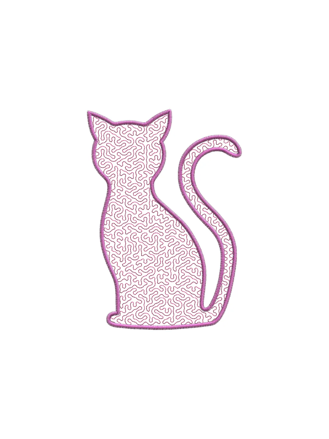 Cat stipple stitch embroidery design,Cat stippling stitch embroidery design,Fun embroidery design,INSTANT DOWNLOAD-081