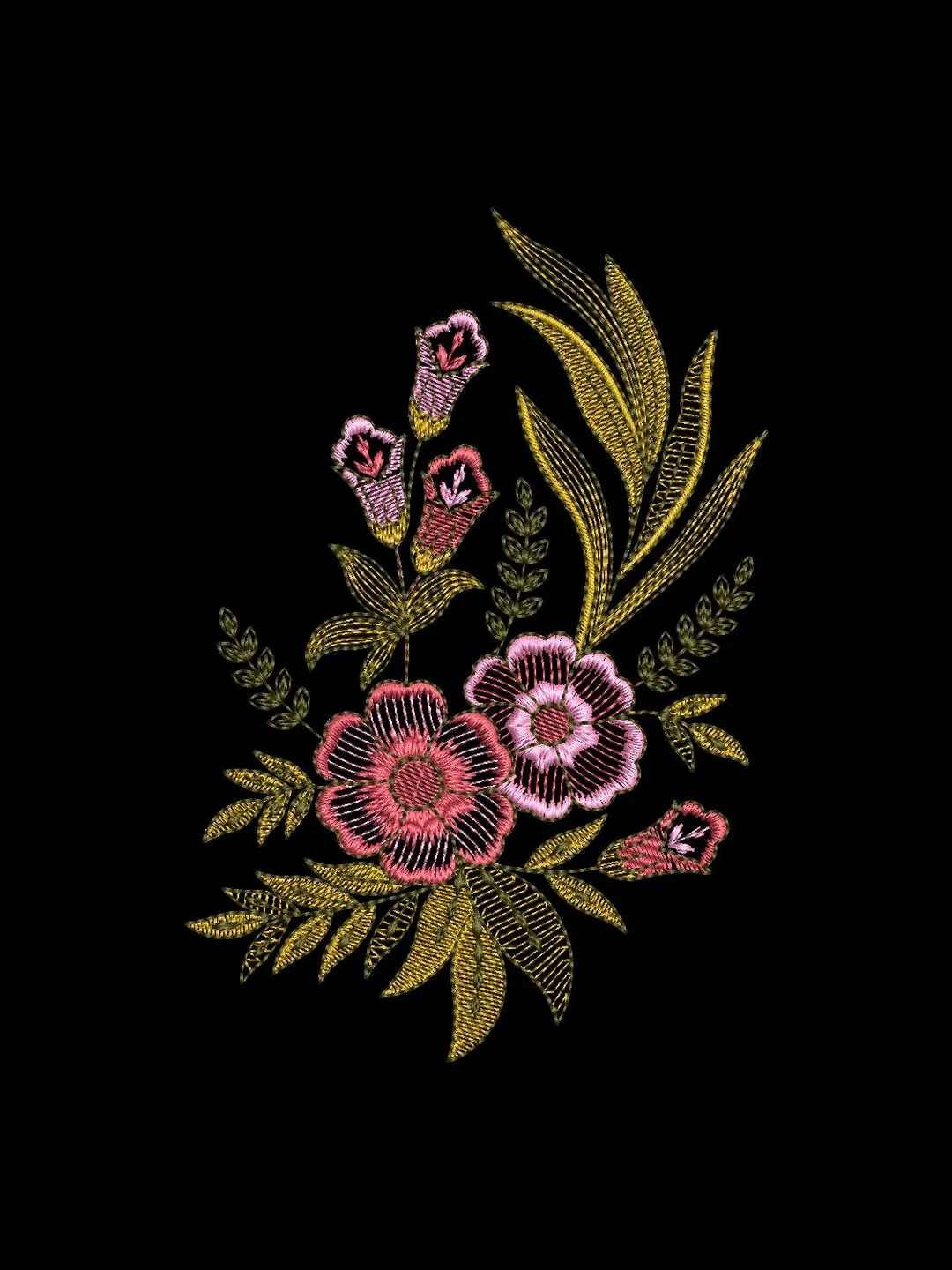 Rose Floral Machine Embroidery Design file (Digital Download)