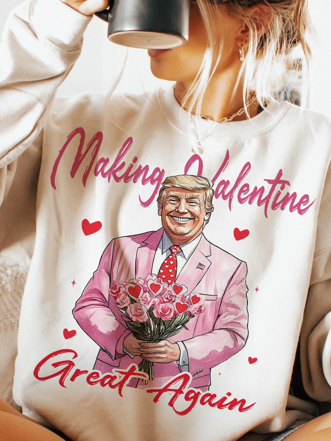 Making Valentine Great Again Png, Retro Valentine Shirt Design, Trump png, Funny trump Png, Funny Valentine Png, valentine shirt png