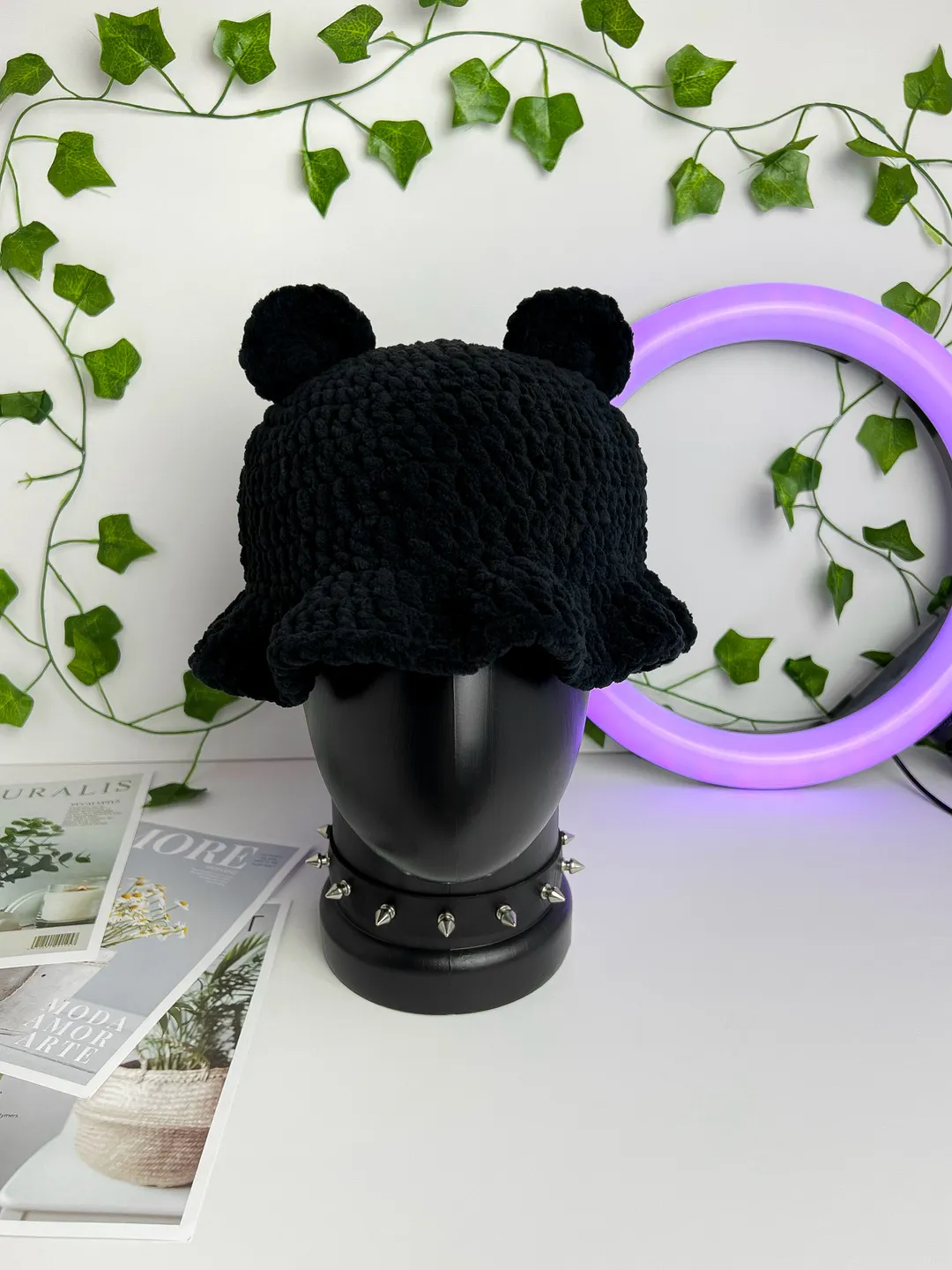 Crochet Cute Bear Bucket Hat