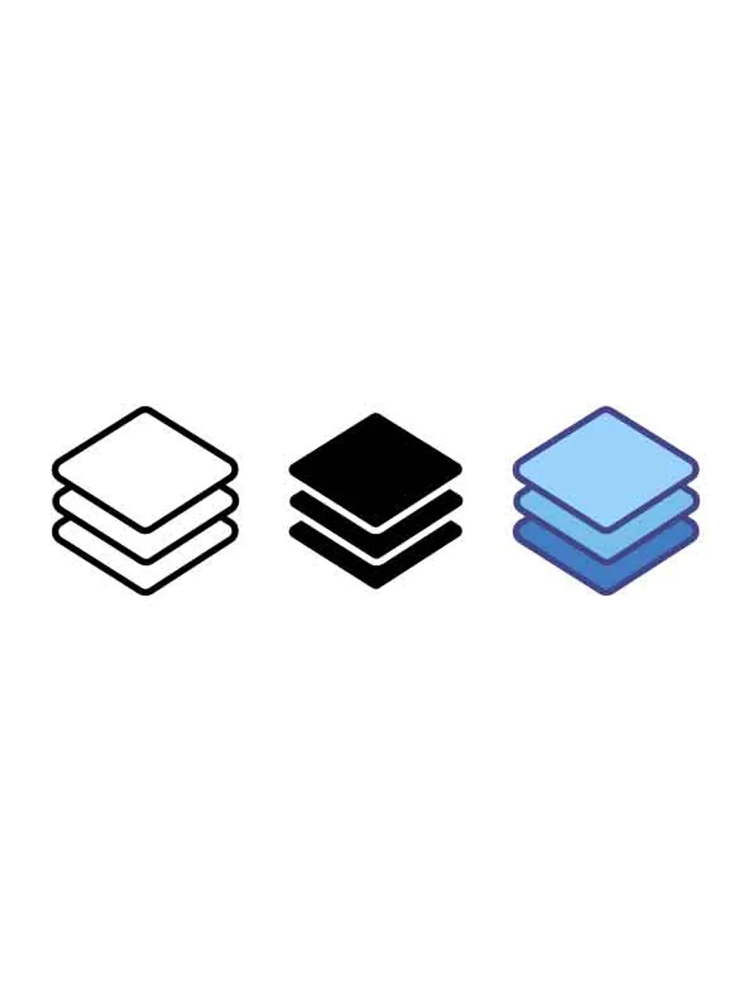 Layer Stack Template Vector Layers stack icon set outline solid and color vector illustration for ...