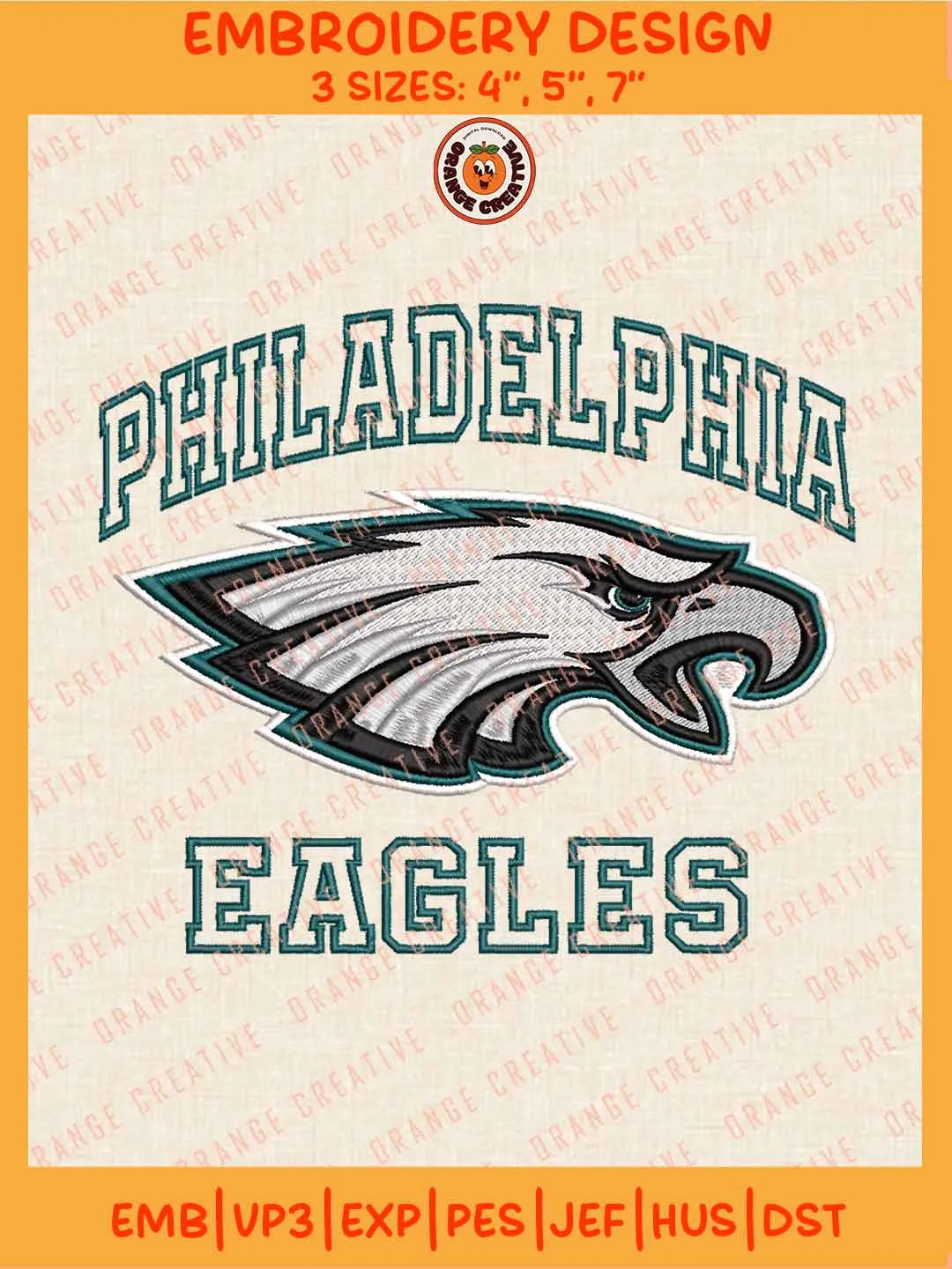 NFL Philadelphia Eagles Team Word Logo Embroidery Files, Philadelphia Eagles Football Team Embroidery Designs, NFL Eagles Team Machine Embroidery Files, NFL Football Team Machine Embroidery Files, Digital Download