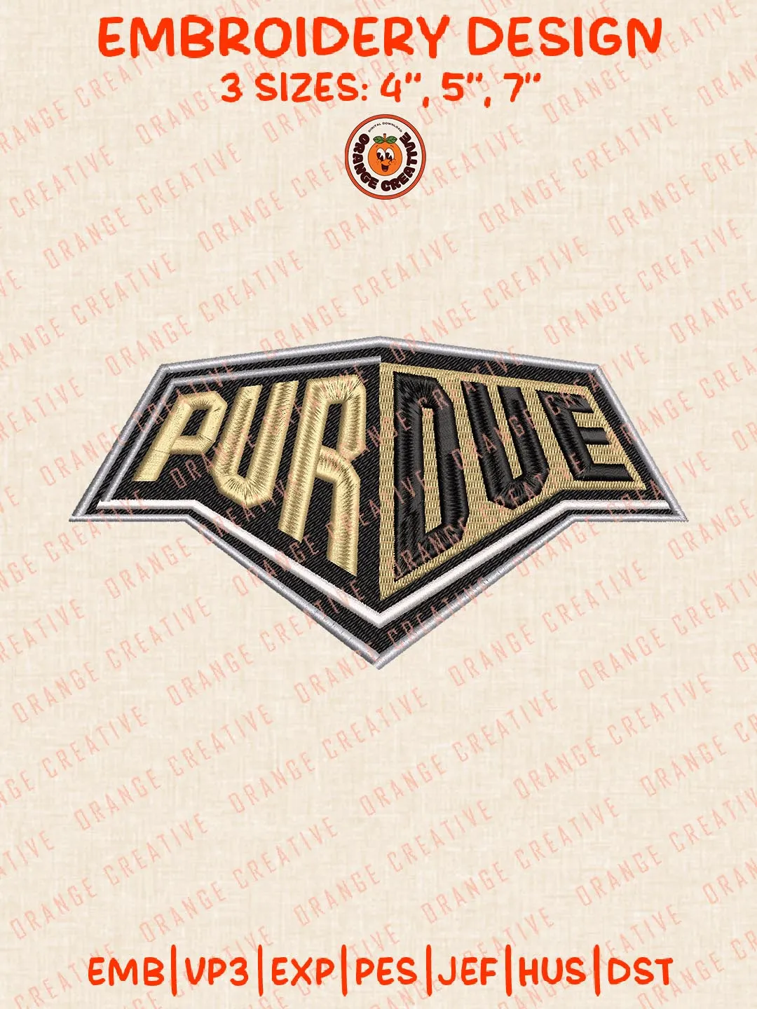 NCAA Purdue Text Logo Embroidery Design Files, NCAA Logos Embroidery Designs, NCAA Purdue Boilermakers Machine Embroidery Files, 3 Sizes, Custom Sizes, Instant Download