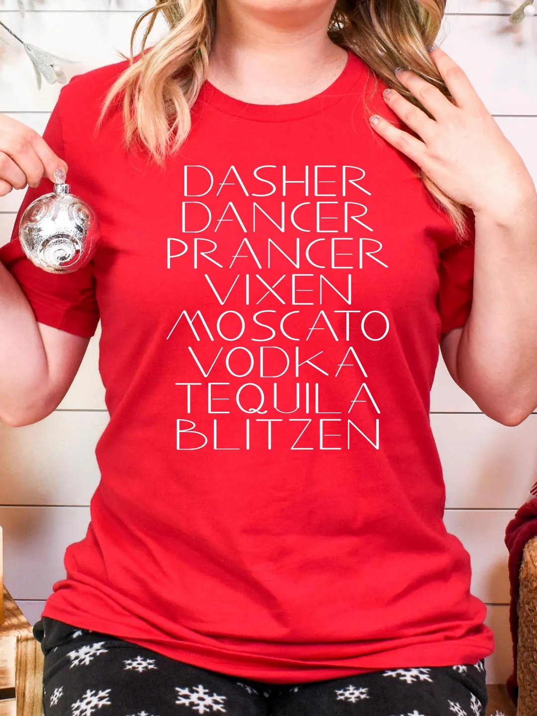Dasher Dancer Christmas T-Shirt: Sarcastic Holiday Tee