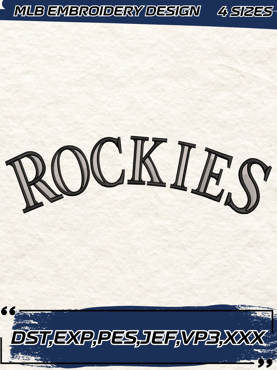 Rockies Baseball Embroidery Design - Jersey Logos - Machine Embroidery File