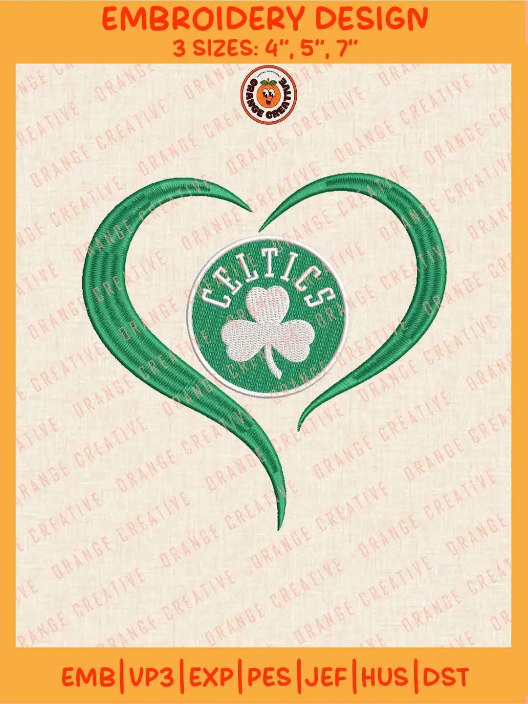 NBA Boston Celtics Team Heart Logo Embroidery Files, Boston Celtics Basketball Team Embroidery Designs, NBA Celtics Machine Embroidery Files, NBA Basketball Team Machine Embroidery, Digital Download