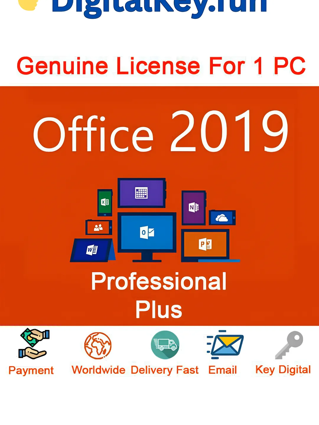 Office 2019 Professional Plus 1PC Lifetime License Key🔑