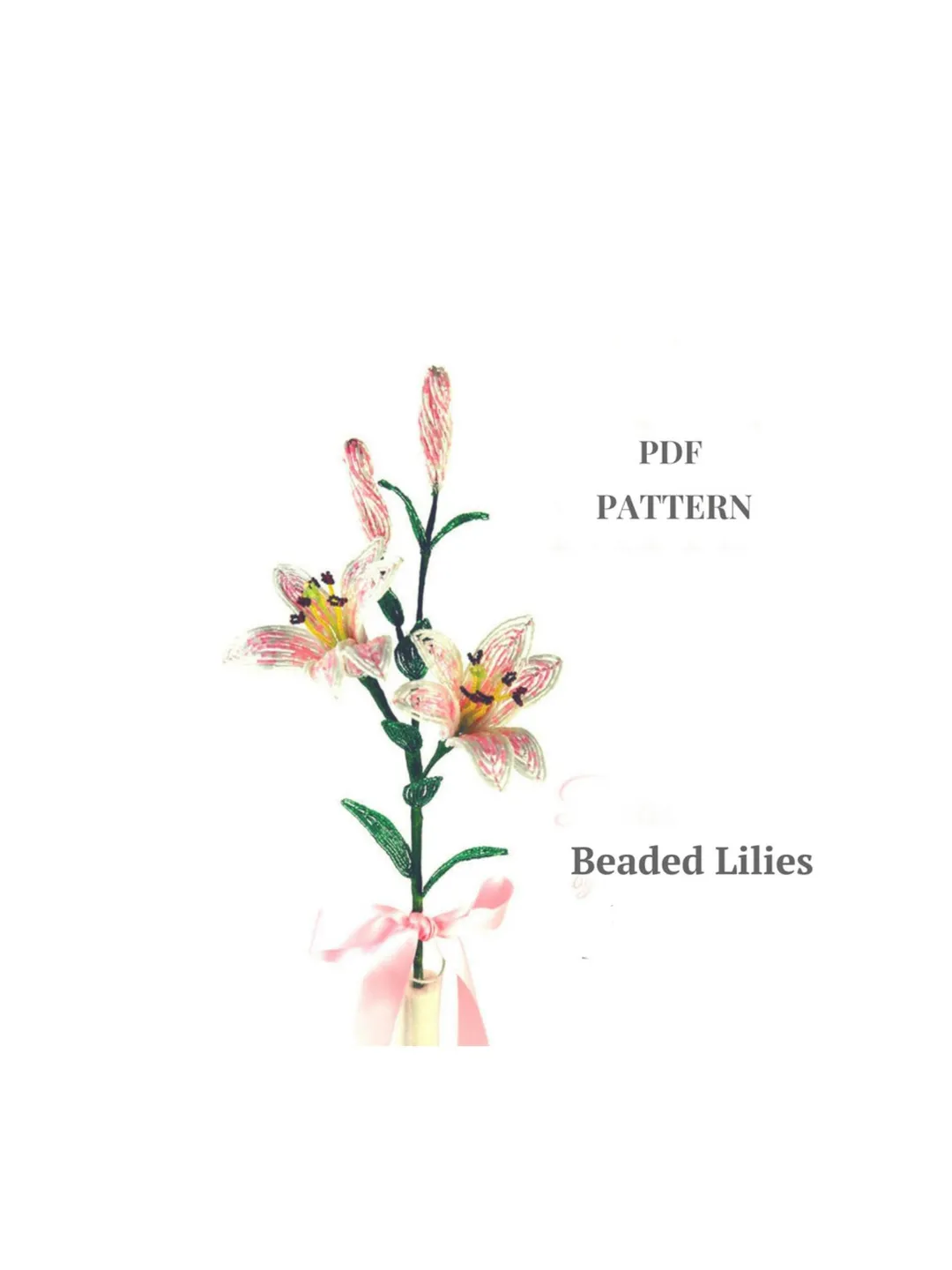 Beaded Flowers pattern | Lilies | Seed bead patterns | Beadwork pattern | Digital Download - PDF