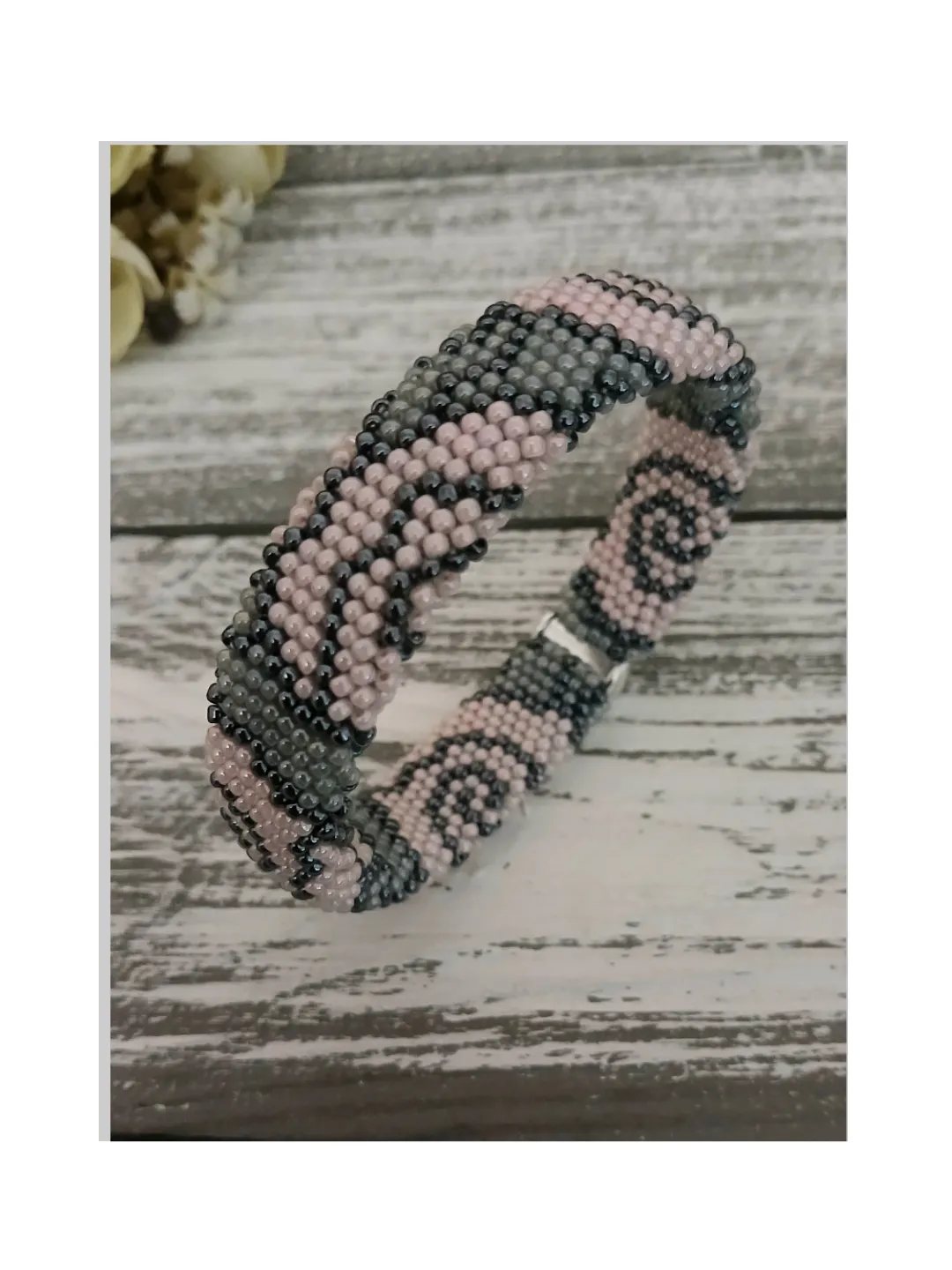 Glass Seed Bead Crochet Bracelet , Beaded Bracelet