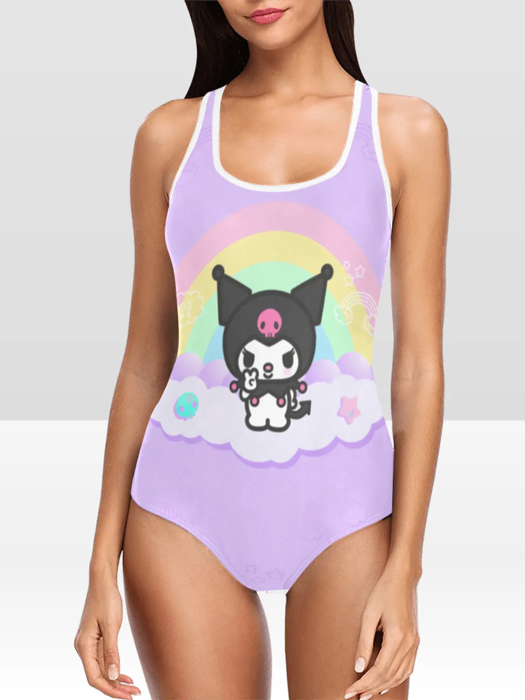 Kuromi Hello Kitty One Piece Swimsuit