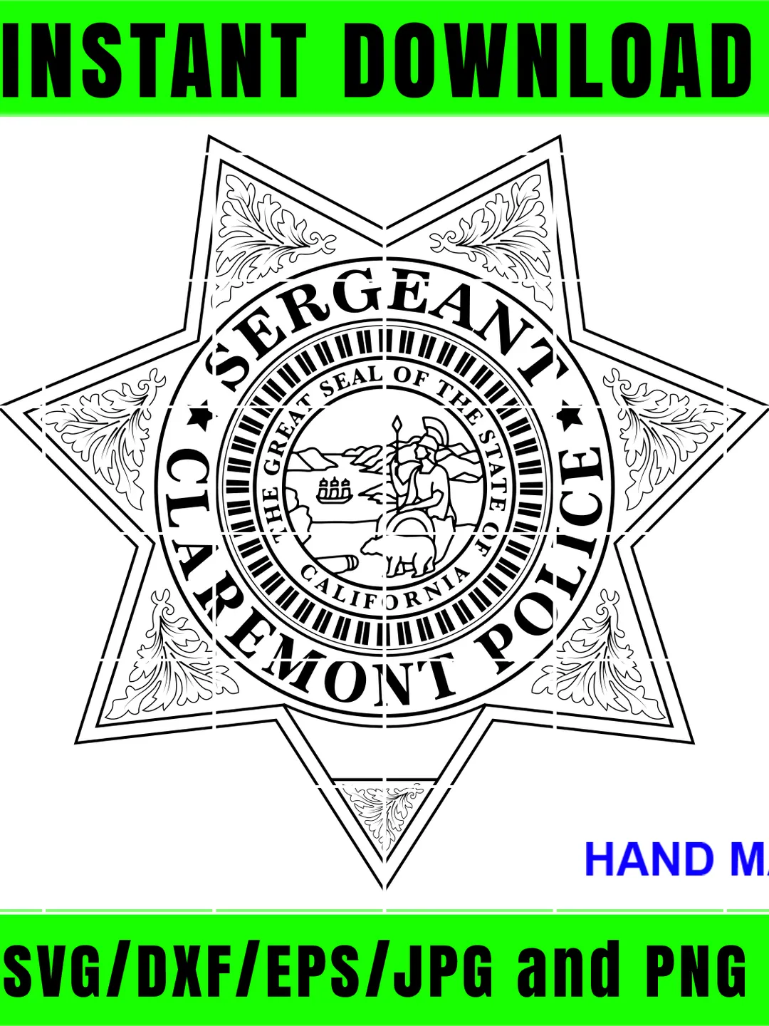 CLAREMONT POLICE SERGEANT バッジ Claremont, CA Police Department