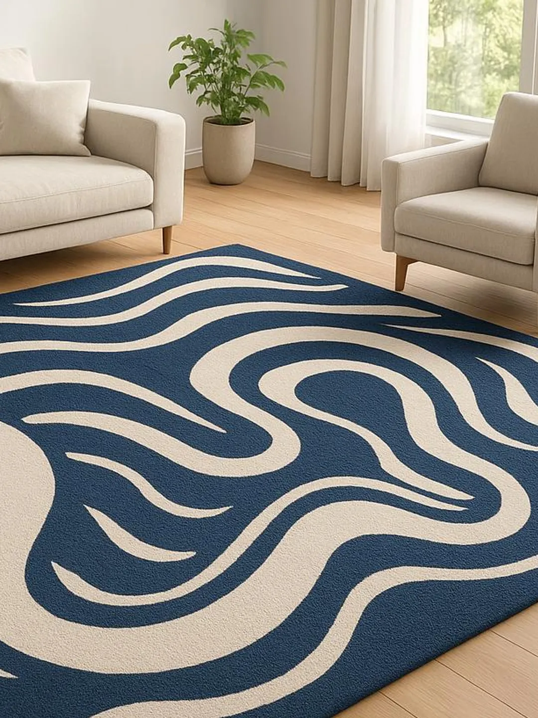 Ocean Fish Area Rug | Modern Abstract Living Room Carpet | Coastal Home ...