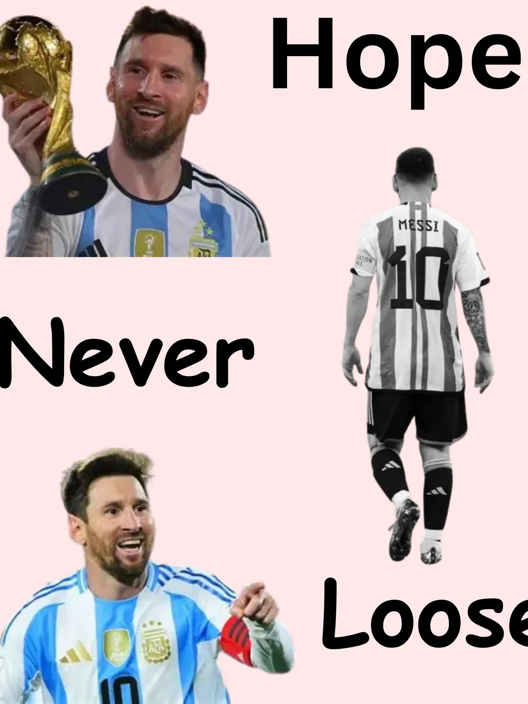 Never Lose Hope – Messi Motivational T‑Shirt